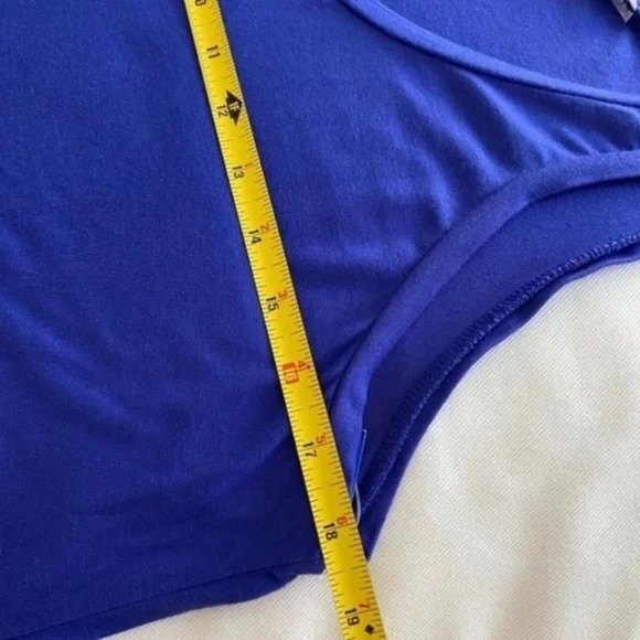 Peter Nygard Women's Two-Tone High Low Sleeveless Dress. Blue/Black. Size 8. - Picture 11 of 12